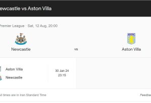 فرم پیش بینی بازی نیوکاسل و استون ویلا (لیگ برتر انگلیس، 21 مرداد)